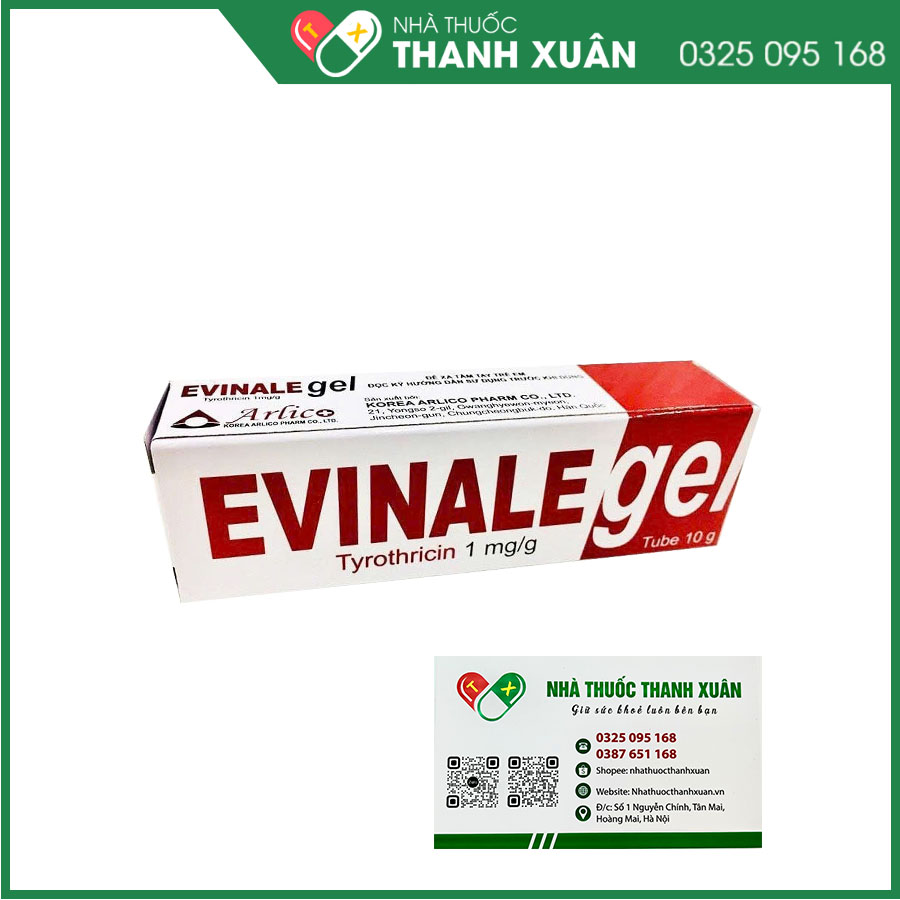 Evinale gel điều trị các nhiễm khuẩn ngoài da